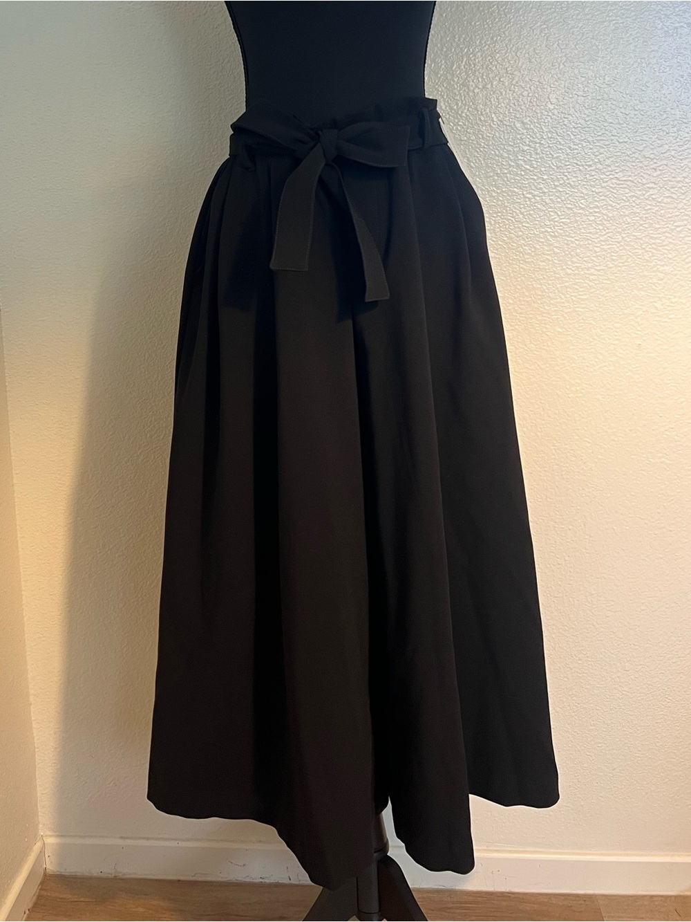 NWT Anthropologie Black Tie-Waist Maxi Pants